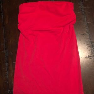 Red Bebe strapless shirt